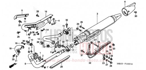 EXHAUST MUFFLER VT1100C3X de 1999